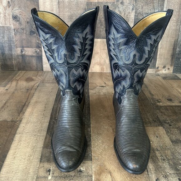 Panhandle Slim Vintage Teju Lizard Western Cowboy Boots Mens 11 D - Picture 4 of 12